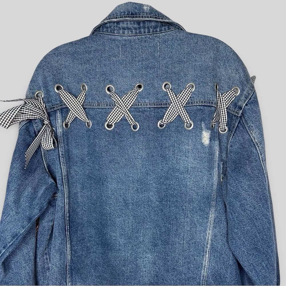 Zara Denim Ribbon Jacket - Picture 5 of 5